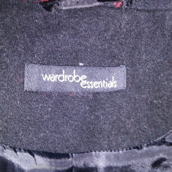 Wardrobe Essentials Jacket Coat Size 8 Black Red Plaid Zip & Snap Pit to Pit 21" - Picture 12 of 15